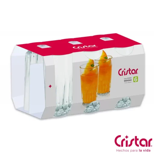 Set 6 Vasos Prisma Bebidas 335cc - Imagen 2