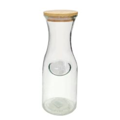 Botella de Vidrio 1LT c/Tapa de Madera