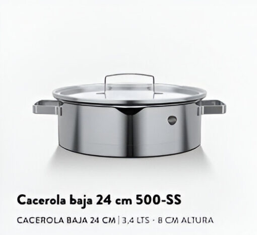 Cacerola baja 24cm Serie 500-SS