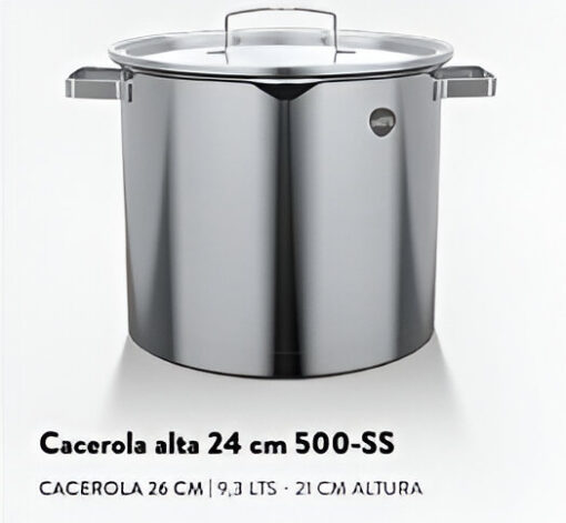 Cacerola alta 24cm Serie 500-SS