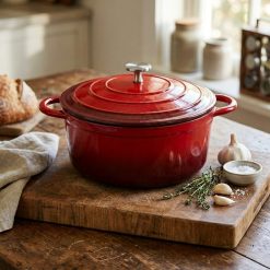 CACEROLA FIERRO FUNDIDO 24 CM ROJA