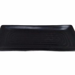 Plato Recto Negro de Melamina 26x12cm