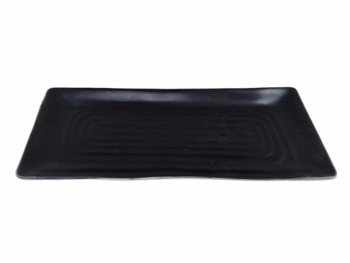 Plato Recto Negro de Melamina 26x12cm