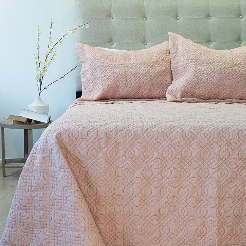 Quilt Bubbly 2Plazas Doral Rosa Pastel