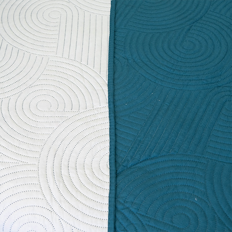 Quilt Bicolor 2 Plazas Doral Petróleo-Verde Agua - Imagen 3