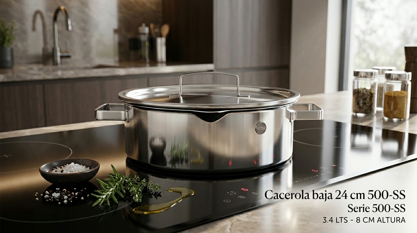 Cacerola baja 24cm Serie 500-SS