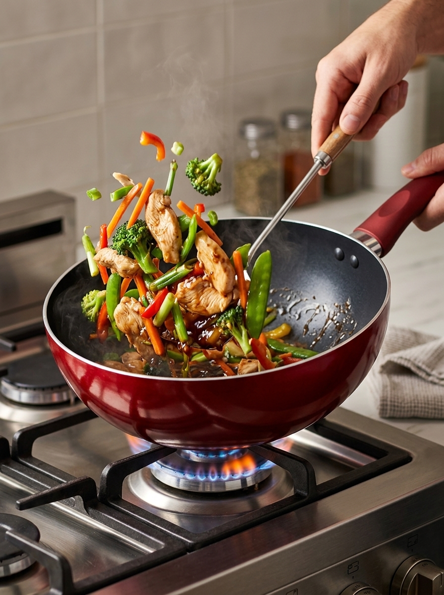 WOK 22CM ALUMINIO TITANIO DORAL