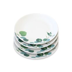Set 4 Platos Base Porcelana Acuarela