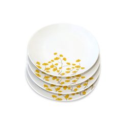 Set 4 Platos Base Porcelana AMARILLO