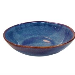 Plato Hondo Cerámica 18 cm Azul borde café