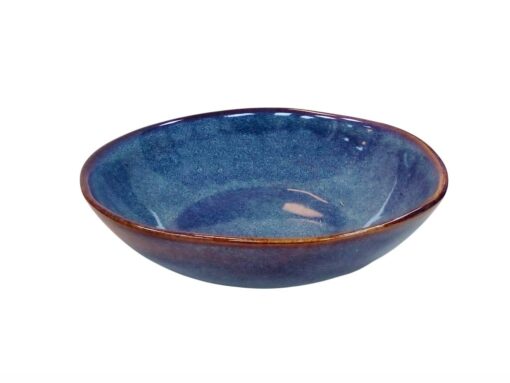 Plato Hondo Cerámica 18 cm Azul borde café