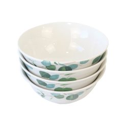 Set 4 BOWL Sopa Porcelana Acuarela