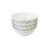 Set 4 BOWL Postre Porcelana Gris