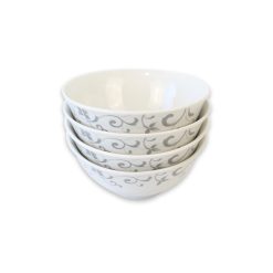 Set 4 BOWL Postre Porcelana Gris