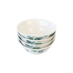 Set 4 BOWL Postre Porcelana Acuarela