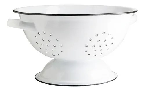 Colador 28cm Enlozado blanco
