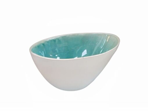 Cuenco de Cerámica 16cm Verde y Blanco