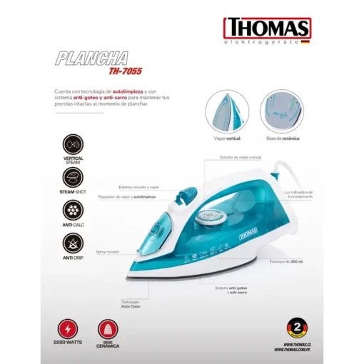 Plancha a Vapor Vertical THOMAS 7055 - Imagen 8