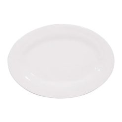 Plato Ovalado 30.5cm Porcelana Blanca