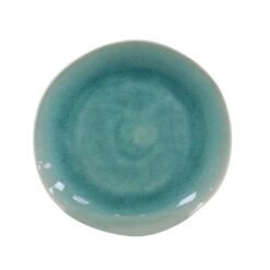 Plato Entrada Cerámica 22 cm Verde Menta y Blanco