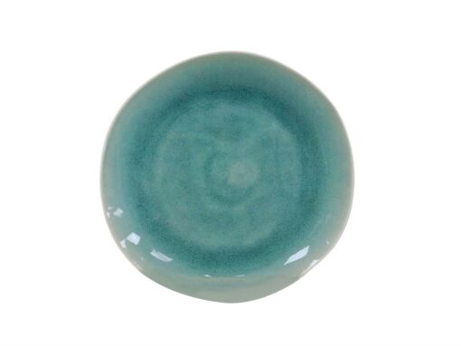 Plato Entrada Cerámica 22 cm Verde Menta y Blanco